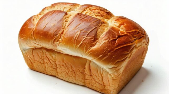 Video A freshly baked loaf of bread sits on a white surface, ready for slicing and serving