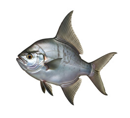 Obraz premium Silver fish isolated on transparent background