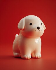 baby puppy modern chinese new year visual, minimal and clean
