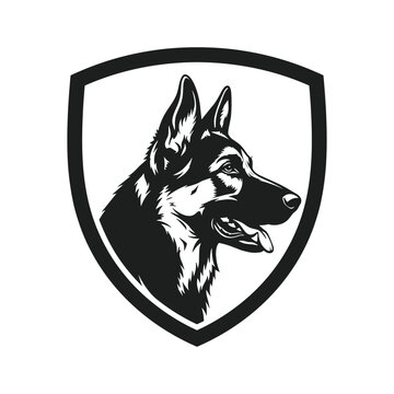 German Shepherd Dog Head Logo Vector Illustration