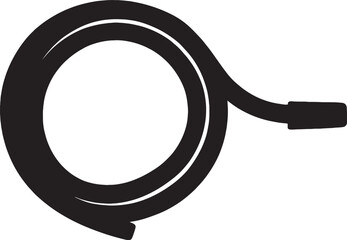 Black Silhouette of a Coiled Garden Hose