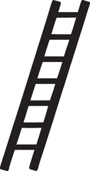 Black Silhouette of a Ladder on White Background