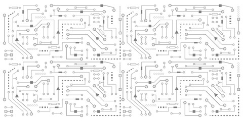 Fototapeta premium Technological background. Electronic board . Processor. Vector illustration