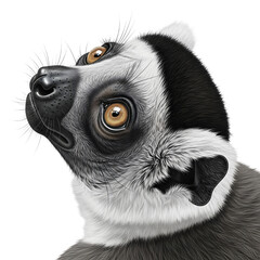 Obraz premium Ring tailed lemur head on transparent background isolated on transparent background