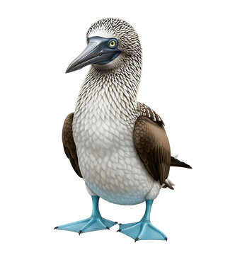 Blue footed booby isolated on transparent background