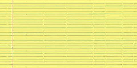 Obraz premium A close up view of a yellow legal pad with lined paper and a red border
