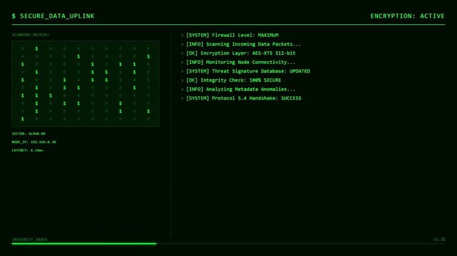Futuristic System Boot Sequence Animation | Green Tech Terminal UI Loading Screen.	