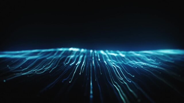 Digital Streaming Lines Technology Background
Hitech digital loop made up of lines and strings flowing and going in and out on black background