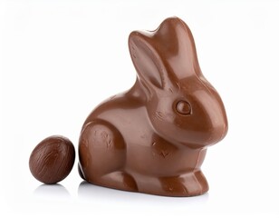 Obraz premium Charming Chocolate Bunny with Cocoa Egg for Easter Celebrations