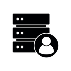 Obraz premium Icon a user database with person and server, isolated against a clean background.