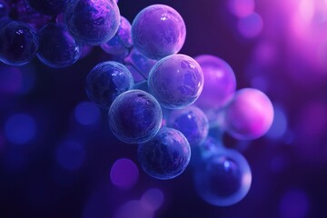 Colorful molecular structures swirling in vibrant light create an abstract scientific representation