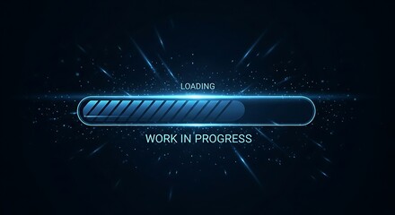 loading work in progress bar on dark background.