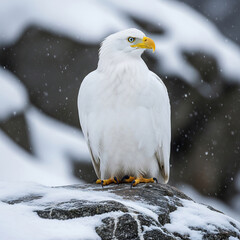 snowy owl in snow