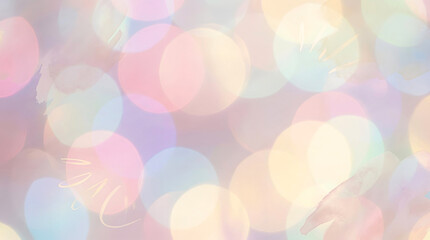 Dreamy watercolor bokeh background with vibrant pastel light circles overlapping for creative artistic design wallpaper