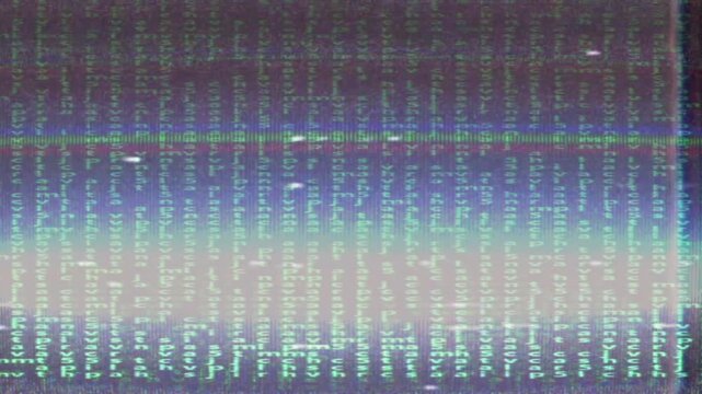 Digital Code Stream: Abstract representation of binary data and digital code flowing across the screen.