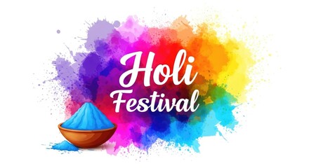 Obraz premium Vibrant holi festival celebration with colorful powder and water