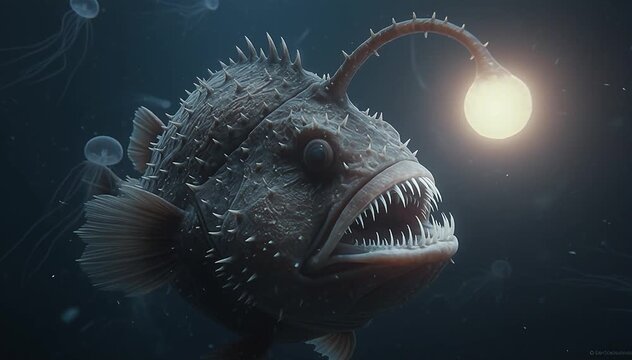 a deep-sea anglerfish has array of sensors will detect even the faintest movement by prey tempted to her lure.
