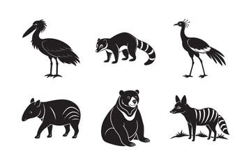 Exotic Jungle Wildlife Shadow Silhouette Pack