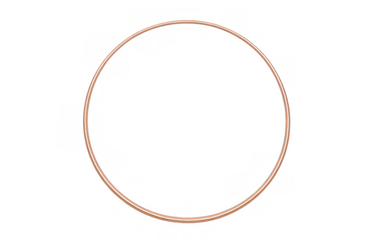 Rose gold metallic geometric circle frame highlighting luxury elegance and modern design, creating a perfect decorative border. Transparent background - Powered by Adobe