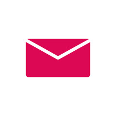 Pink envelope icon isolated on transparent background