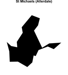 St Michaels (England) blank outline map