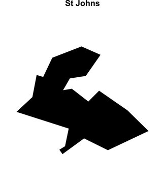 St Johns (England) blank outline map