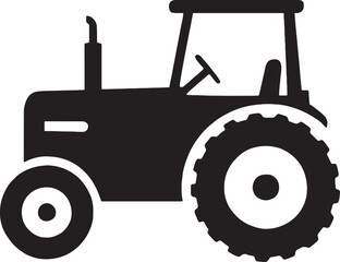 Simple black silhouette of a tractor, representing farming and agriculture