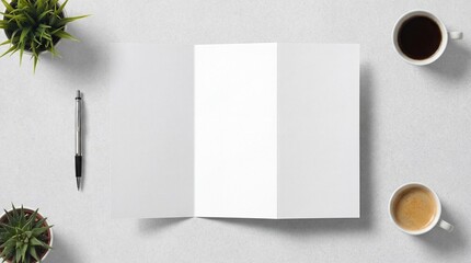 Blank folded paper brochure template for advertising design
