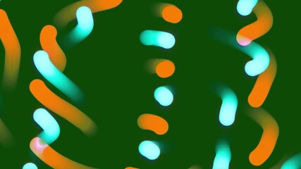 vibrant abstract art featuring colorful glowing orbs and neon lights on dark green background digitally
