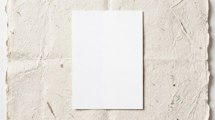 Blank white paper sheet on textured background