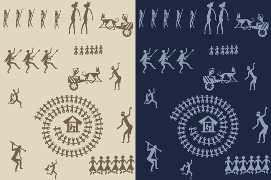 Warli tribal art designs for cultural and decorative use