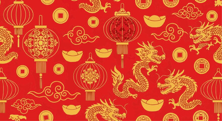 Chinese New Year Lunar Festival Vector Illustration Set © ASA