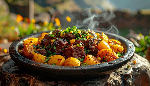 Peruanische Pachamanca aus dem Erdofen