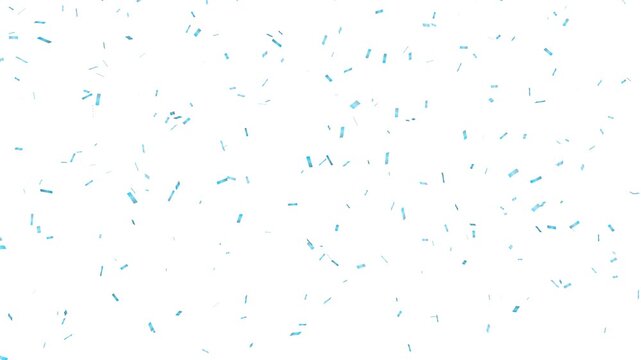 loopable blue paper confetti animation with white background alpha channel 4k.