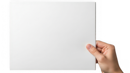 Hand holding blank paper