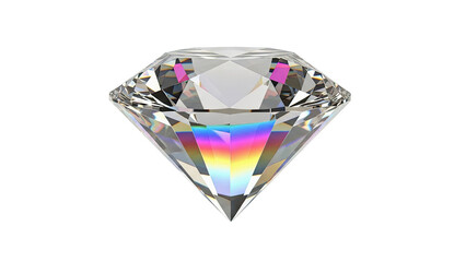 Brilliant Cut Diamond with Rainbow Refraction