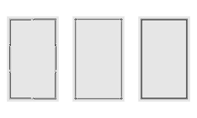 simple straight border frame vector illustration isolated on white background.