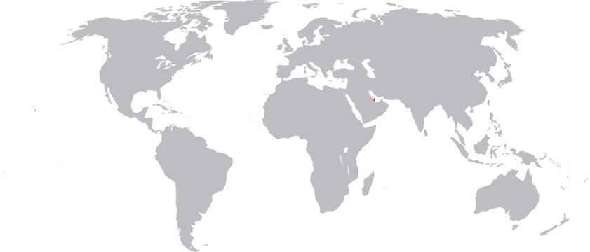 Qatar Highlighted on World Map Vector Design