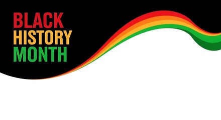 Obraz premium Black history month celebration with colorful wavy design and text