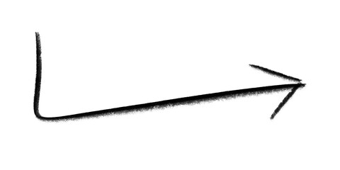 Curved pencil arrow illustration pointing right for direction and progress © BEN HDA