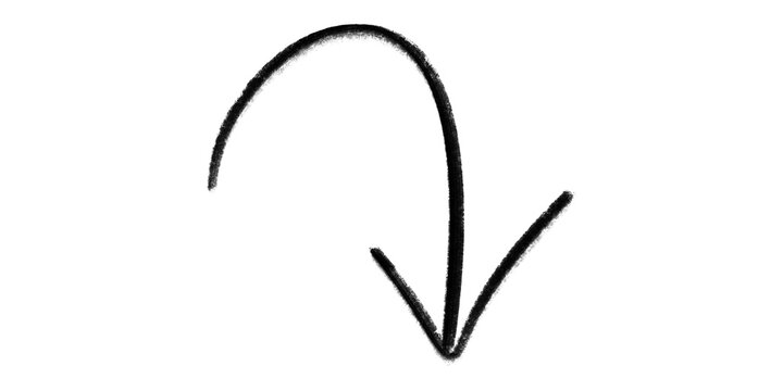 curved hand drawn arrow