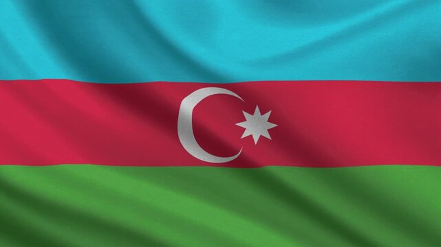 Azerbaijan flag waving looping footage Full 4K (3840 x 2160) Realistic Azerbaijan Flag Looping background. Looping Closeup Full 4K (3840 x 2160) footage. Azerbaijan country flags. May 28