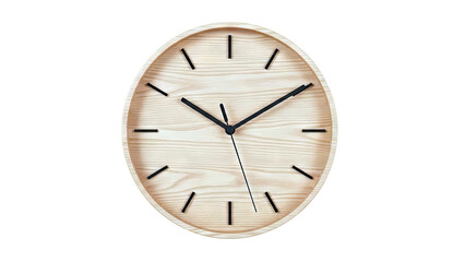 Minimalist Wooden Wall Clock with Black Hands