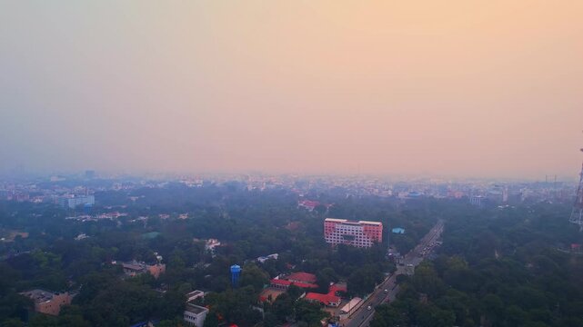 Aerial Drone View of Ranchi City, Jharkhand, India, Scenic Urban Landscape