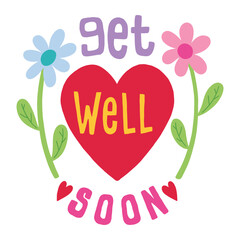 Get Well Soon word lettering art design.  Vector design illustration for web, t-shirt design, other graphic design use