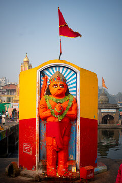 God Hanuman ji statue from banks of Godavari Nashik Maharashtra 