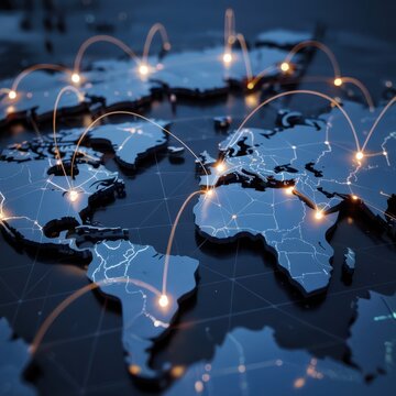 Connected World Map with Dynamic Networks