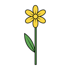 Simple yellow flower illustration