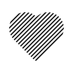 Stylish Heart Icon with Diagonal Stripes for Creative Design