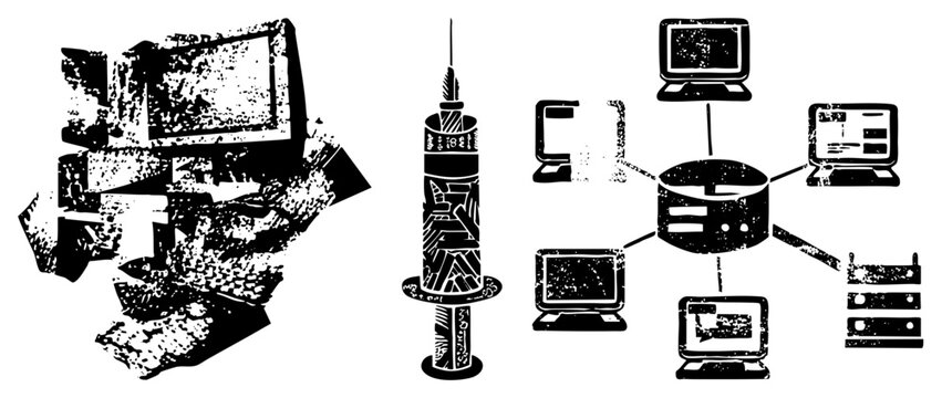 Digital Data Breach and Cybersecurity Threats Illustrated